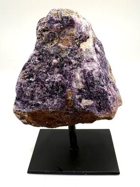 Raw Purple Lepidolite Crystal Specimen- with stand